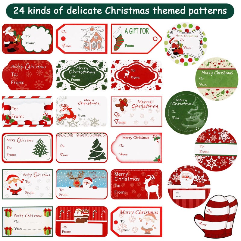 Tinksky 144pcs Christmas Self Adhesive Sticker Labels Santa Snowmen Xmas Tree Deer Festival Birthday Wedding Holiday Decorative Decorative Present Labels Self Adhesive Name Tags Stickers - Image 4